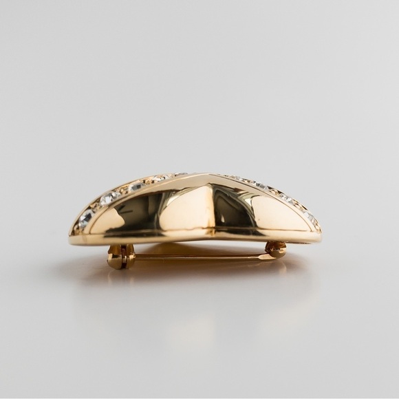 Vintage 1990s Swarovski Gold Heart Brooch – Pave Crystal Pin - Picture 11 of 16